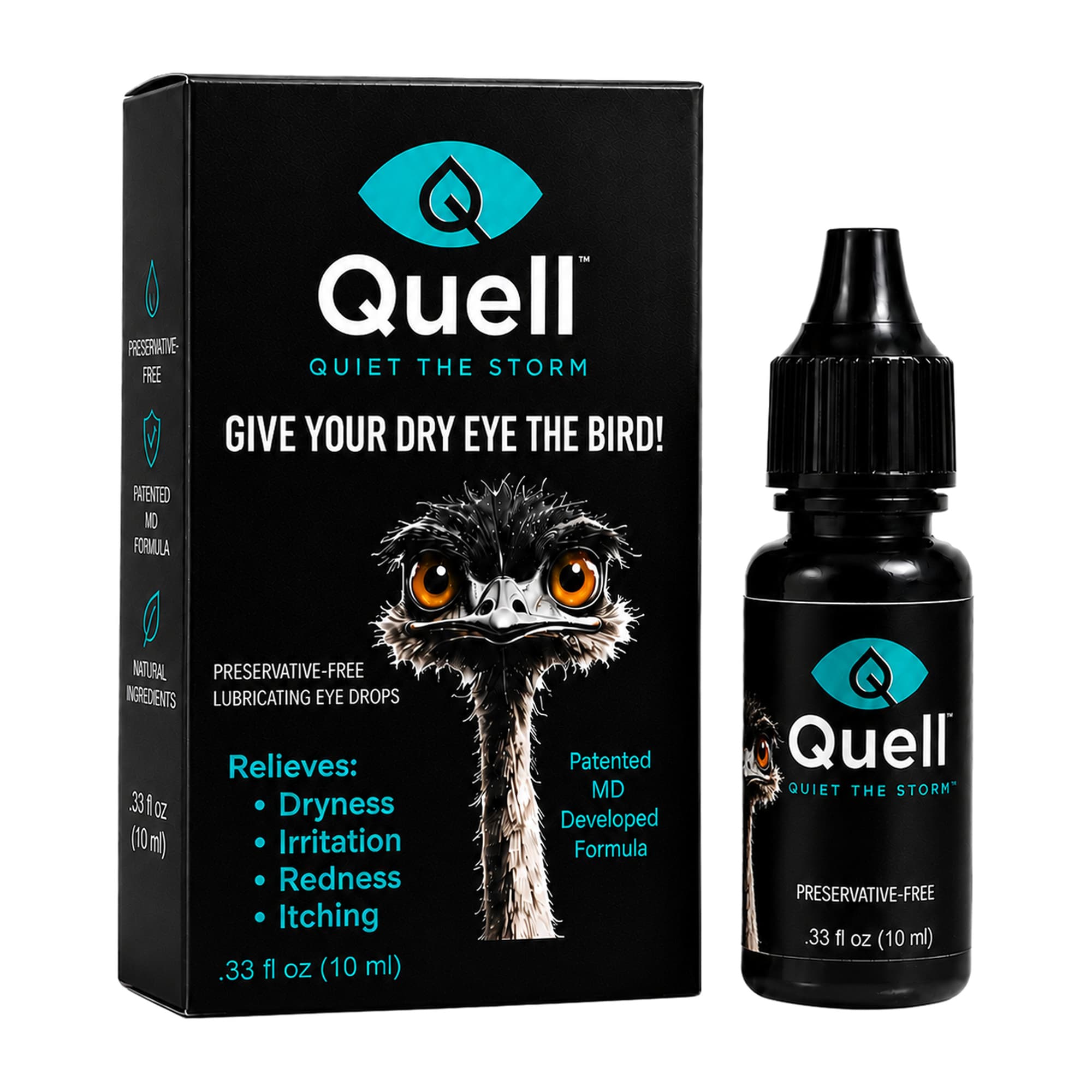 Quell™ carton and .33 fl oz (10 mL) bottle